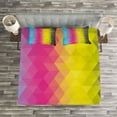 thumbnail image 3 of Ambesonne Abstract Quilted Bedspread Set 3 Pcs, Modern Mosaic, Queen Size, Multicolor, 3 of 3