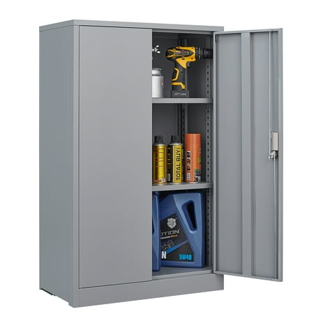 

Gewnee Metal Storage Cabinet 42 inch Folding Garage Cabinets with Adjustable Shelves and Locking Doors Gray