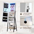 thumbnail image 3 of LVSOMT 3 LEDs Mirror Jewelry Cabinet, 60.4" Jewelry Mirror Full Length, Standing Lockable Jewelry Armoire Organizer, Floor Mirror with Storage for Jewelry Cosmetics, 3 of 4