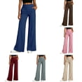 thumbnail image 3 of DuoJiaJ Womens Dress Pants, High Waist Straight Leg Business Trousers Gray M, 3 of 7