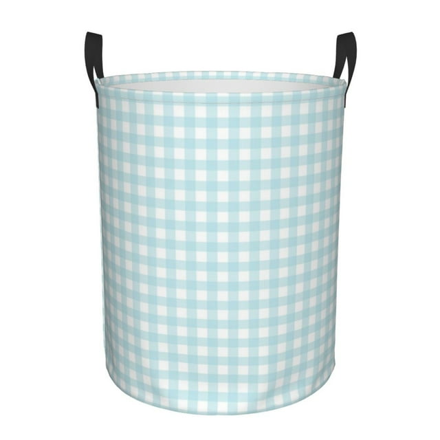 Buffalo Plaid Blue Print Laundry Basket