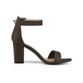 thumbnail image 4 of BLISSFUL STEP Women's Shoes Ankle Strap Block Heel Buckle Open Toe Sandals Coffee 7, 4 of 8
