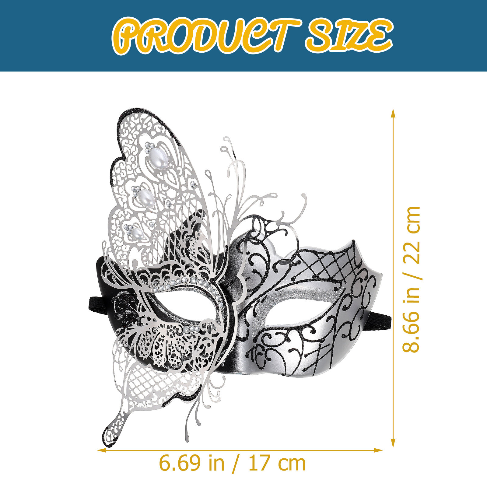 HOMEMAXS Halfface Party Masks Masquerade Ball Rhinestone Mask Party