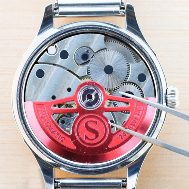 Repuestos para martillos automáticos de reloj, accesorios fáciles de usar para relojes de pulsera, reparación de rotores de reloj con movimiento NH34, Rojo