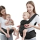 thumbnail image 1 of Portabebés con asiento para la cadera, portabebés para recién nacidos y niños pequeños, 6 en 1 formas de llevar, todas las estaciones, portabebés ajustable para lactancia (negro, 1 of 5