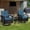 Blue, Brown Open-Weave Rattan, variant on SHGJ&SOFT 3 Piece Patio Furniture Set, 2 Outdoor Swivel Rocking Chairs with Side Table, Thick Cushions Wicker Glider Chairs, All-Weather Brown Rattan Bistro Set for Porch, Deck, Pool (Blue)