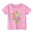 thumbnail image 7 of Glisme Girls Tops Size 2-3 Years Casual Fashion Short Sleeve T Shirt With Print Round Neck T-Shirts Comfortable Daily Wear Relaxed Fit Pink Graphic Tee, 7 of 7