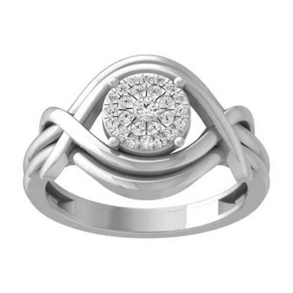 Araiya Fine Jewelry 10K White Gold Round-shape Lab Grown Diamond Promise Band Ring (1/5 Cttw, D-F Color, VS1 Clarity) Size 6.5