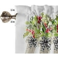 thumbnail image 5 of Watercolor Christmas Socks Kitchen Curtains and Valances Set, Farmhouse Cafe Curtains Tier Rod Pocket Half Window Curtain 24 Inch Length Pine Leaf Berry Xmas Botanical 3 Piece Kitchen Curtain Set, 5 of 5