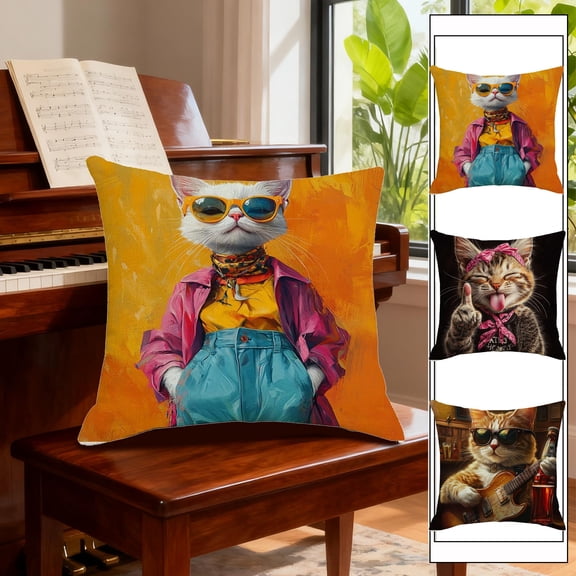Fwttom Pillow Covers 18x18, Soft Decorative Throw Pillow Covers with Zipper, Cute Animals Spring Decor for Home Bedroom Couch Cushion Cover
