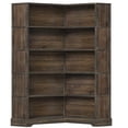 thumbnail image 2 of Gacfiew Wood Corner Bookcase, 5 Tier 65 Inch Tall Bookshelf with Storage, Floor Standing Display Book Shelf for Living Room, Kitchen, Home Office (Rustic Brown), 2 of 7