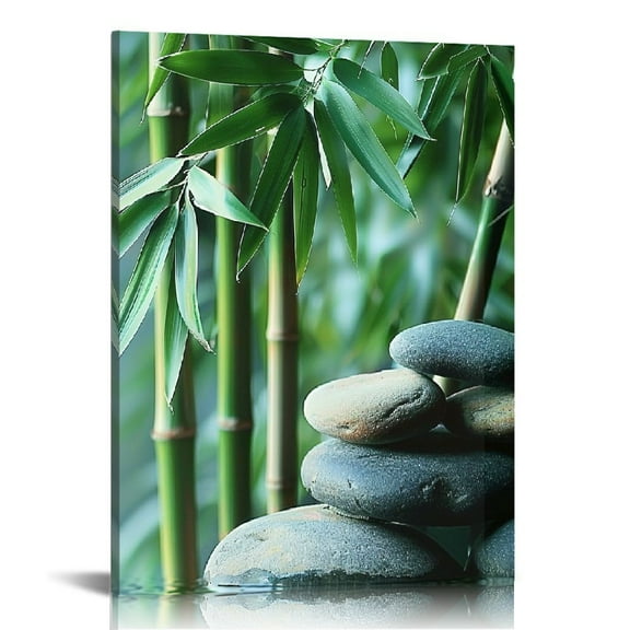 FCXZI Bamboo zen Wall Art Decor, Indoor art wall decoration home is suitable for living room, bedroom, office, dining room, club decoration, can hang canvas hanging paintings 12x16in