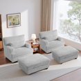 thumbnail image 5 of Oversized Chaise Lounge Chair with Ottoman, Solid Wood Frame Sofa for Living Room, Bedroom, Office,, 5 of 6