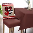 thumbnail image 5 of Valentine's Day Dining Chair Cover Set of 4, Mothers' Day Rose Petal Heart Vintage Wooden Board Plank Parsons Chair Slipcover Stretch Removable Chair Seat Protector Cover for Party Anniversary, 5 of 6