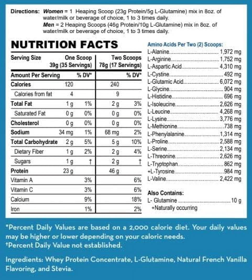LifeSource Vitamins 3 lbs Grass Fed Whey Protein Concentrate - Creamy French Vanilla w/Stevia