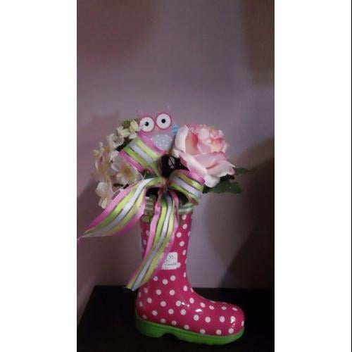 Set of 3 Spring Colored Rain Boot Vases