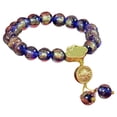 thumbnail image 1 of Pulsera hecha a mano de cuentas de vidrio de lámina dorada de 10cm, pulseras elásticas elásticas, para meditación para hombres y mujeres, 1 of 5