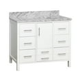 thumbnail image 2 of California 42" Bathroom Vanity with White Cabinet and Carrara Marble Top, 2 of 6
