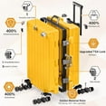 thumbnail image 5 of Checked Luggage Aluminum Frame Suitcase with Wheels PC ABS Hardside Zipperless with TSA Lock 28 Inch Yellow, 5 of 10