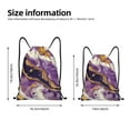 thumbnail image 2 of Japuie Purple Gold Marble Swirls Print Drawstring Backpack,Drawstring Bags, Draw String Back Bag,Sport Gym Bag for Sports, Gym, Travel, Swimming, Beach -Small, 2 of 7