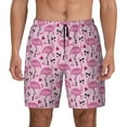 thumbnail image 2 of Picia Cute Watermelon Flamingo pattern Mens Swim Trunks with Compression Liner Stretch Beach Shorts Quick Dry with Zipper Pockets No-Chafing Board Shorts-Small, 2 of 9