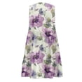 thumbnail image 4 of WTOBBY Women's Casual Fashion Breathable V-Neck Vest with Pockets Floral Holiday Dress, Summer Style with Lightweight Fabric, Comfortable and Flowy for Vacation Wear,Purple XL, 4 of 4