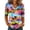 Black, variant on Tropical Print V-Neck Top for Women, 3/4 Sleeve Hawaiian Tunic Shirt - Soft Lightweight Pullover Blouse with Curved Hem Green XXL