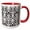 Red/White, variant on 3drose, Black and White French Floral Fancy Damask Pattern - Classic Classy Elegant and Stylish, 11oz Two-tone Red Mug