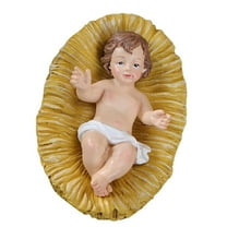 SDFGTstore Resins Nativity Scene Infant Baby In Manger Figurine Statue Ornament for Religious Christmas Home and Church Decoration