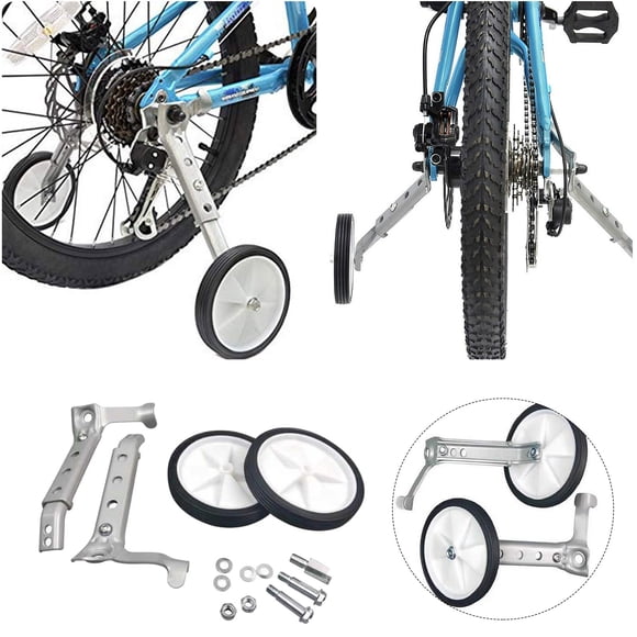 Riforla Roues Stabilisatrices pour Vélo pour Enfants 16/18/20/22/24 Pouces Vitesse Variable Roues Stabilisatrices pour Vélo de Montagne Roues Latérales pour Bébé Argent