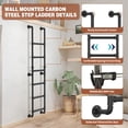 thumbnail image 4 of Escalera de metal de 6 peldaños montada en la pared, escalera de escape de pozo de ventana de sótano y emergencia de incendio, para ascenso en ático d, 4 of 8