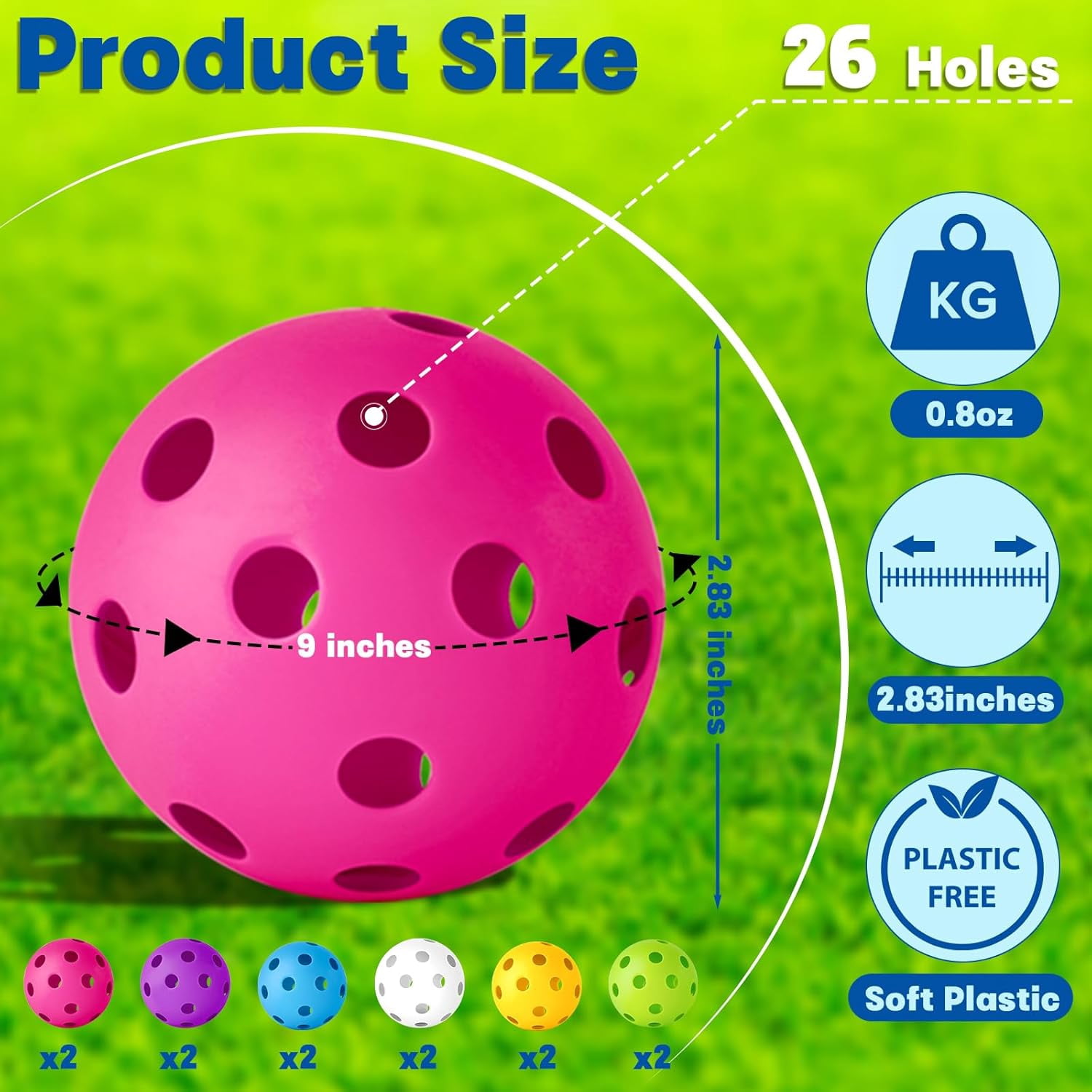 12/100 Pack Baseball Practice Balls Plastic Training Balls Lightweight Hollow Softballs with a Drawstring Bag for Hitting, Baseball Training Indoor Outdoor Use