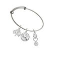 thumbnail image 2 of Delight Jewelry Peace - Heart - Softball Silvertone Let Things Go Tree Charm Bangle Bracelet, 2 of 4