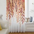 thumbnail image 6 of Burnt Orange Eucalyptus Leaves Sheer Curtains 54 Inches Long, Fall Botanical Leaf Light Filering Curtains, Breathable Simi Curtain Privacy Drapes for Kitchen Bathroom Small Window Treatment, 6 of 9