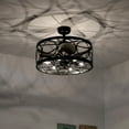 thumbnail image 2 of Sultan 24.4 in. Indoor Black Finish Ceiling Fan with Light Kit and Remote, 2 of 5