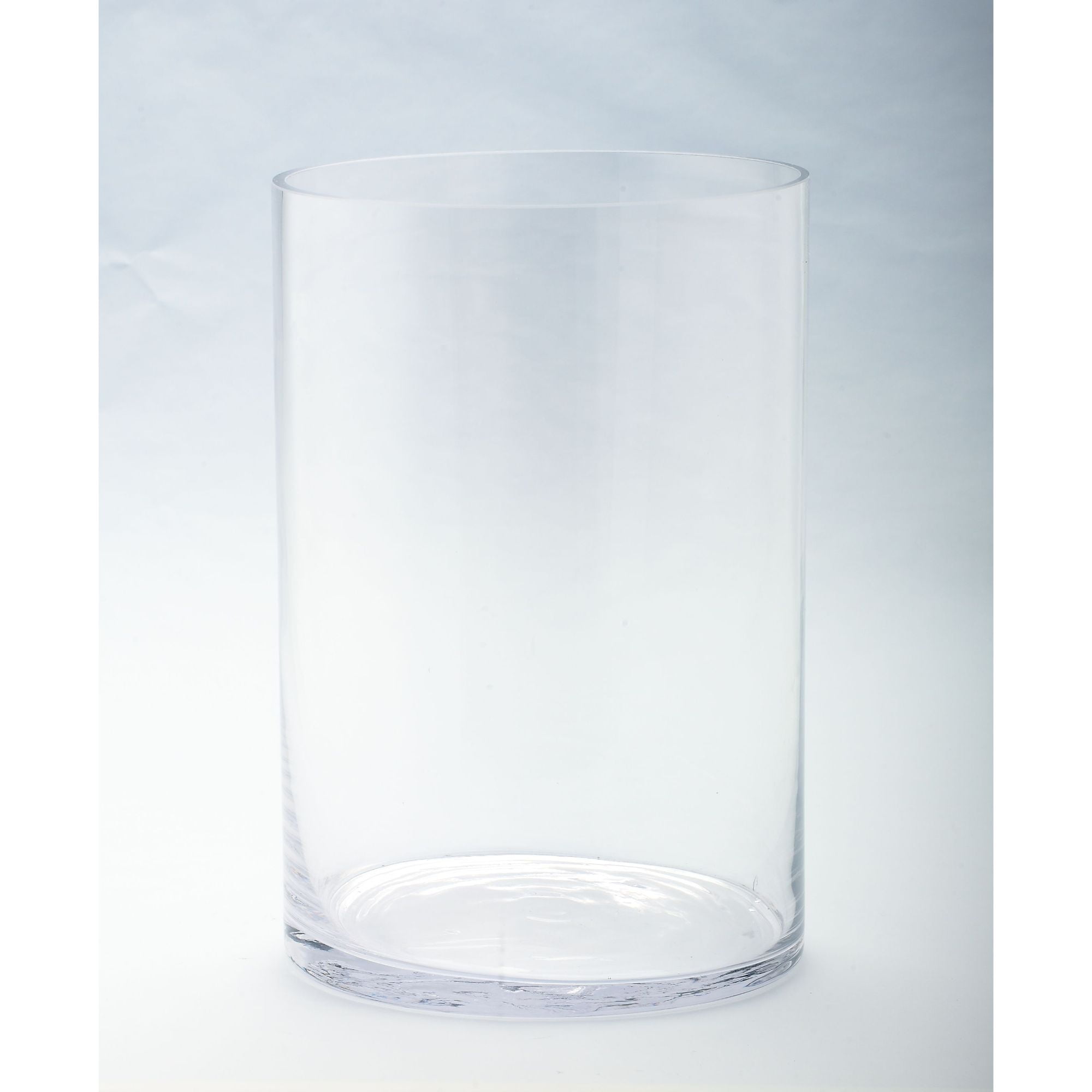 12" Clear Contemporary Hand Blown Glass Cylinder