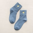 thumbnail image 2 of Yuanlong Womens Socks Ladies Basic Solid Gold Love Embroidered Cotton Mid Calf Socks Autumn Winter Comfort Mid Tube Socks, 2 of 3