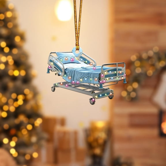 Personalized Hospital Bed Ornament, Corporation Stretcher Patient Christmas Ornament, Medicine Ornament, Doctor Nurse Ornament ID-1105-CFN6