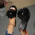 thumbnail image 2 of Shrysg Women's Peep Toe Wedge Slippers Lightweight Non-Slip Comfort Summer Party Beach Sandals Black, 2 of 9