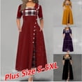 thumbnail image 2 of Même style Été Rue Tempérament Robe Longue à Manches Courtes Col Rond Rouge m, 2 of 6
