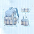 thumbnail image 3 of Aesthetic Plaid Pattern School Backpack for Students with Plush Charm Lightweight Multi-Pocket Daypack for High School College and Daily Commuting Light Purple, 3 of 3