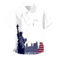 thumbnail image 4 of Ulanda Boys American Flag Button Down Shirt 4th of July Tshirt Kids USA Patriotic Hawaiian Summer Holiday Tee Tops (Purple, 7-8 Years), 4 of 4