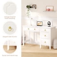 thumbnail image 3 of DreamCurship White Desk with 4 Drawers, Computer Desk with Storage, Home Office Desk for Small Spaces, Modern Makeup Vanity Dressing Desk, White, 3 of 9