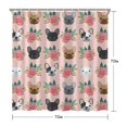thumbnail image 5 of Pink French Bulldog Flowers Florals Shower Curtain 72"x72" ,Bathroom Decorative Shower Curtains Set with 12 Hooks,Modern Waterproof Washable Shower Curtain, 5 of 6