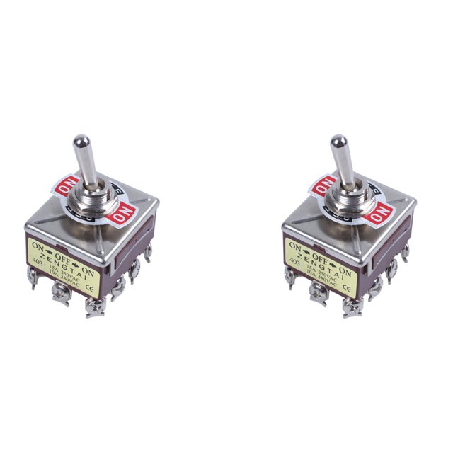 2X AC 380V 10A Encendido / Apagado / Encendido 3 Posiciones 12 Interruptor de Palanca de Enclavamiento 4PDT