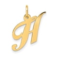 thumbnail image 1 of Diamond2Deal 14K Yellow Gold Small Script Letter H Initial Pendant for Women, 1 of 6