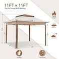 thumbnail image 3 of EAGLE PEAK 11x11 Pop Up Gazebo with Mesh Netting, Easy Up Screened Canopy for Patio and Backyard(Tan), 3 of 8