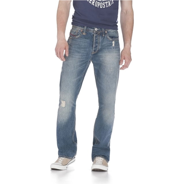 Aeropostale Jeans de corte bota para hombre, azul, 27W x 28L Aeropostale Corte de bota