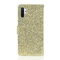 thumbnail image 2 of Allytech Samsung Galaxy Note 10 Plus, Glitter Bling Design PU Leather Folding Stand Shockproof Hand Strap Magnetic Credit Cards Slots Wallet Case Flip Cover for Samsung Galaxy Note 10 Plus,Gold, 2 of 9