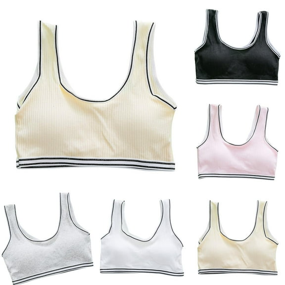 Training Bras for Girls Seamless Cotton Sports Bra Non Removable Pads Ultra Breathable Soft